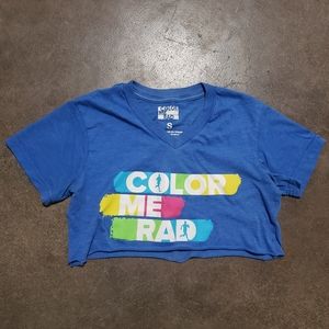 Multicolored Color Me Rad Cropped Short Sleeve